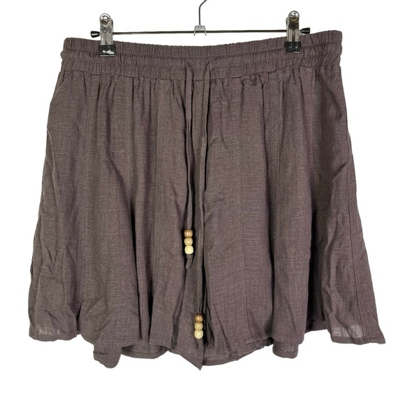 Heartloom Coco Brown Linen Skort With Tie Waist M - Picture 1 of 4